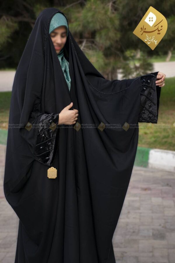 جده یاسمین منجوق‌دزی طرح شبنم - تولیدی چادر نیکزاد تولید کننده چادر و ملزومات حجاب بانوان