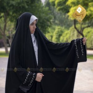 چادر جده یاسمین منجوق‌دوزی طرح اشکی - حجاب نیکزاد تولید کننده چادر و ملزومات حجاب بانوان